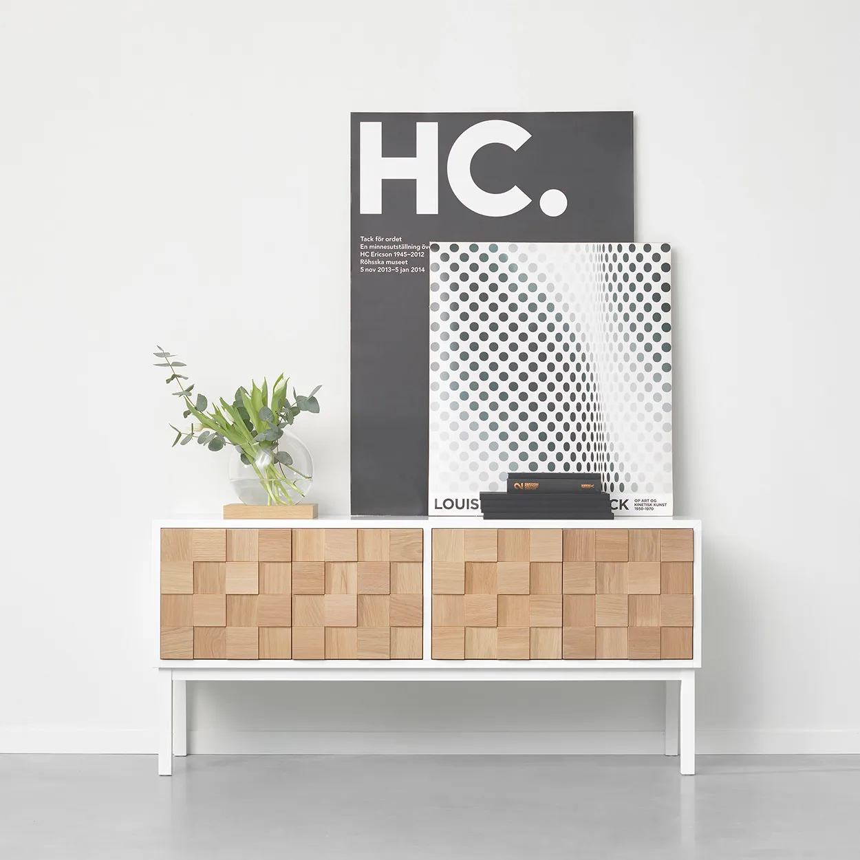 Collect 2016 media bench with leg, White oiled oak-white A2