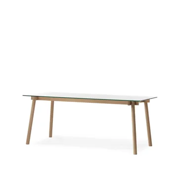 Corners dining table - Oak white oil.glass - A2