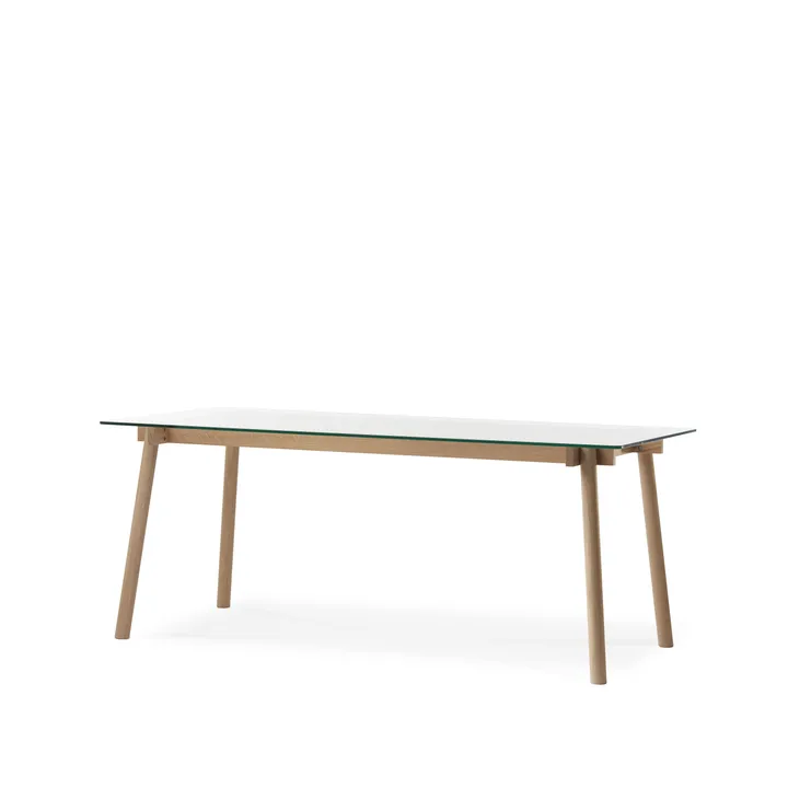 Corners dining table - Oak white oil.glass - A2