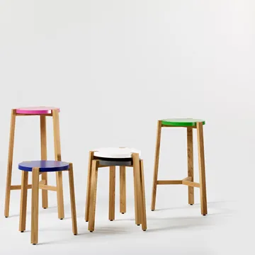Happy bar stool low 66 - White - A2