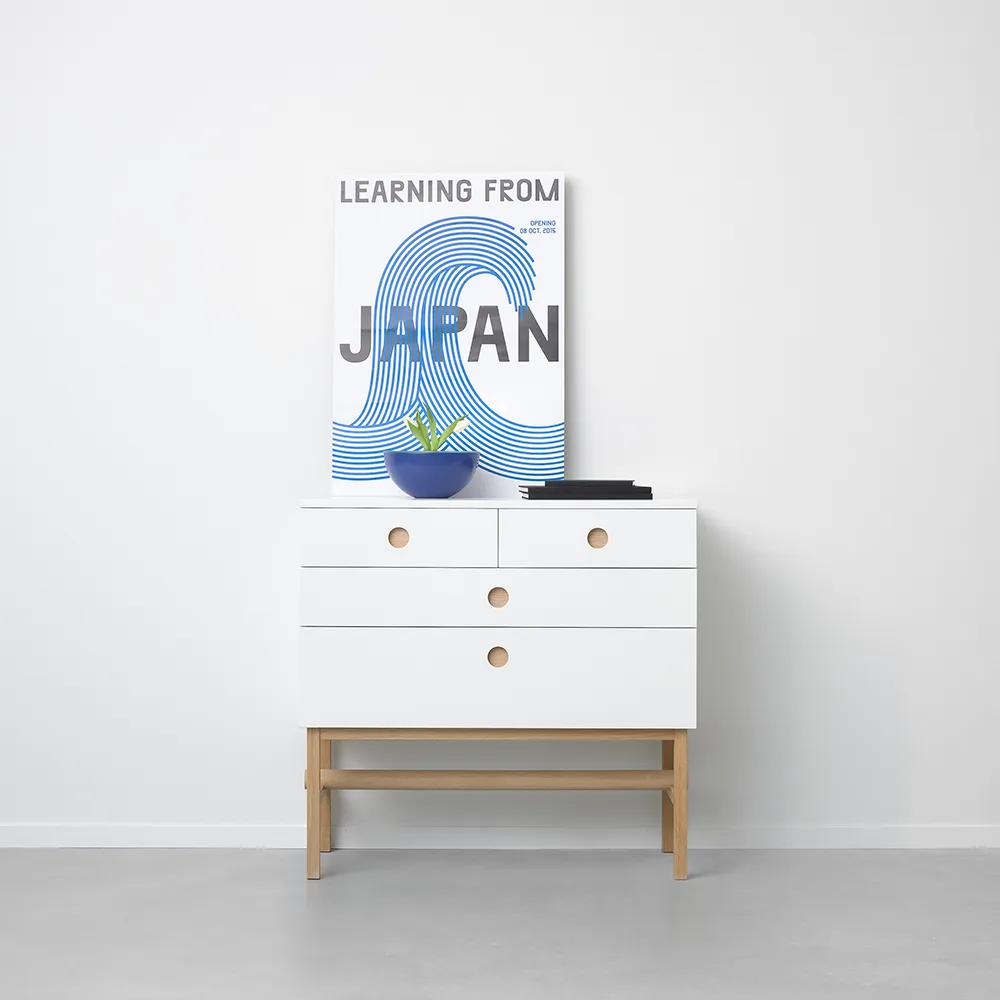Keep dresser, White, oiled oak legs A2
