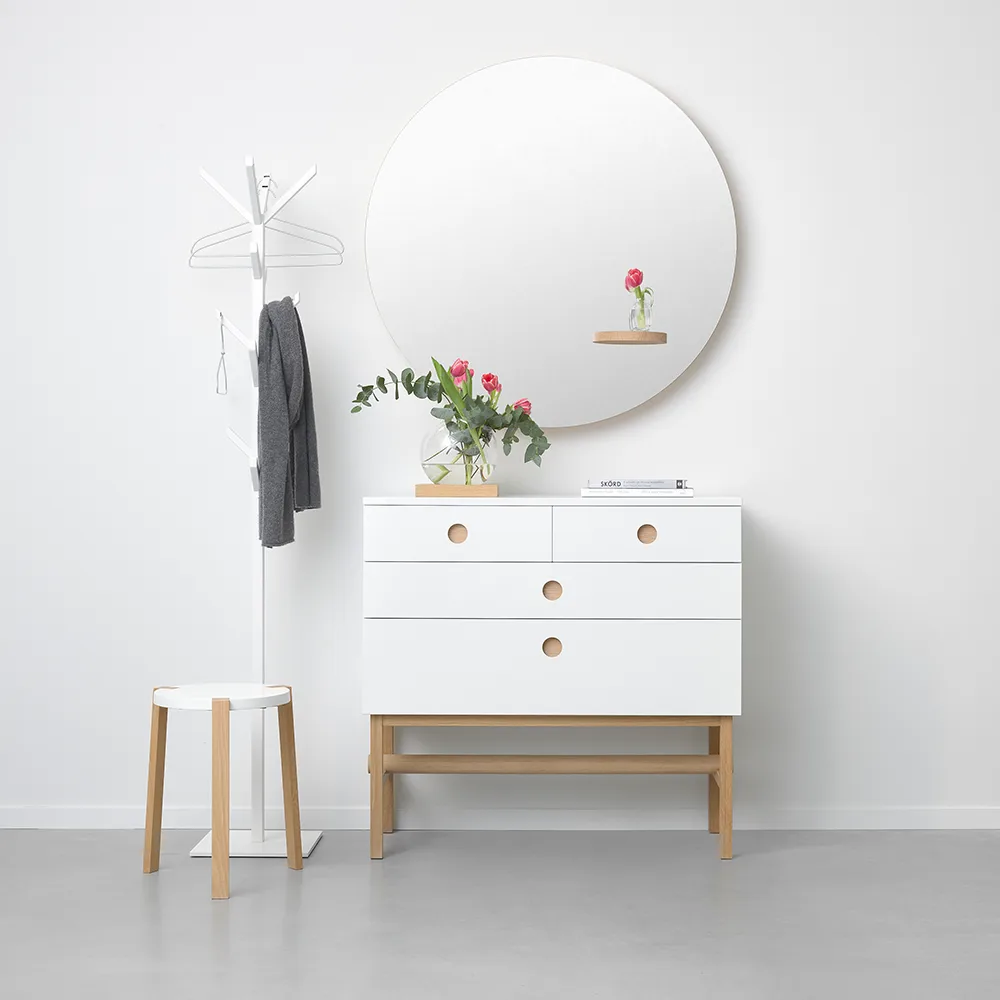Keep dresser, White, oiled oak legs A2
