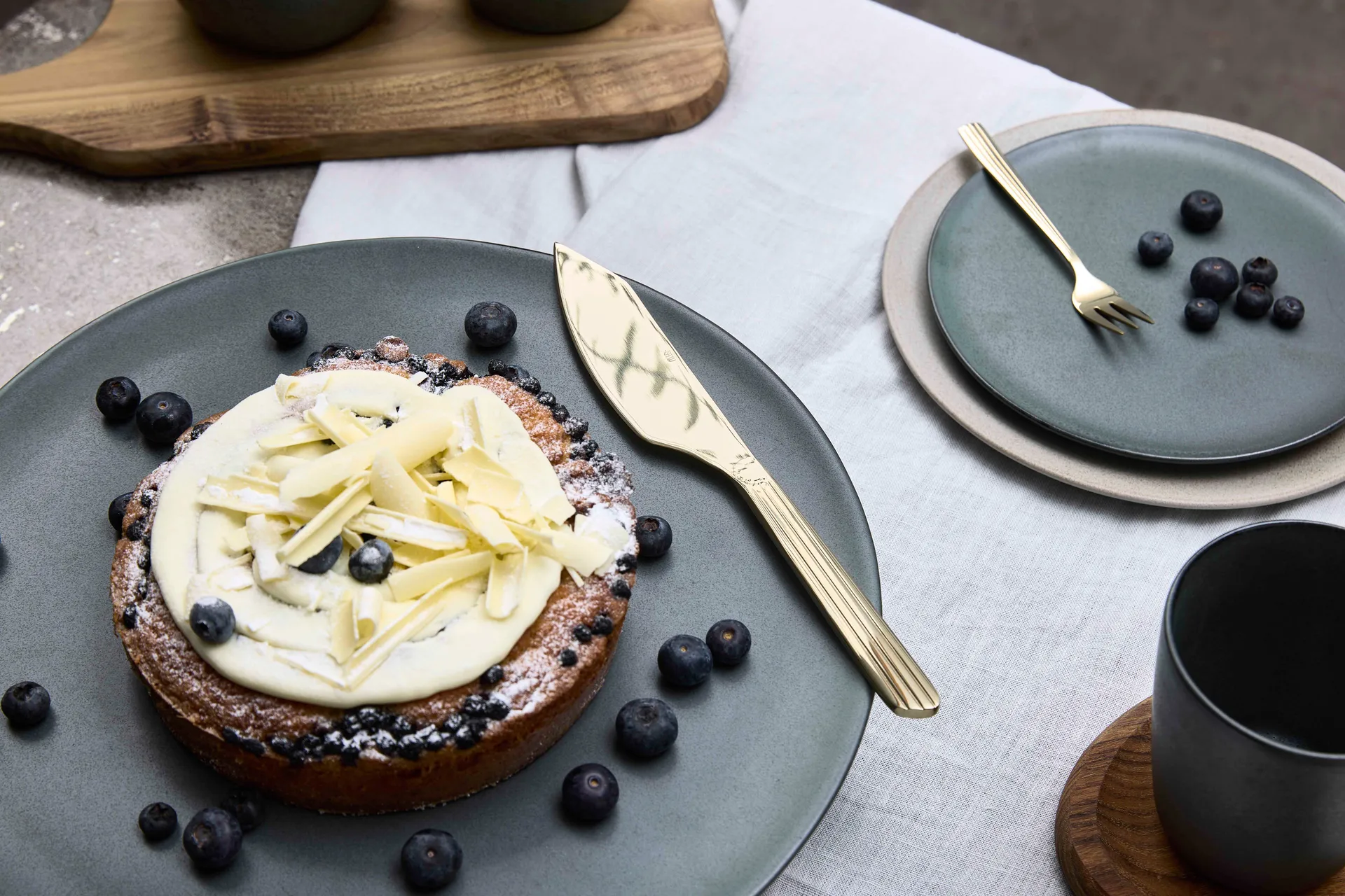 Raw cake knife, Champagne-gold Aida