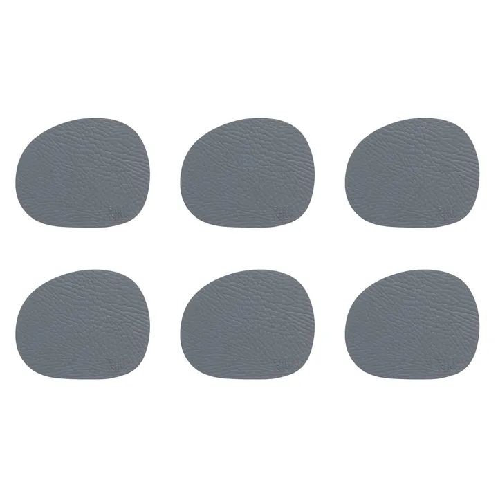Raw coaster leather 6-pack - grey buffalo (grey) - Aida