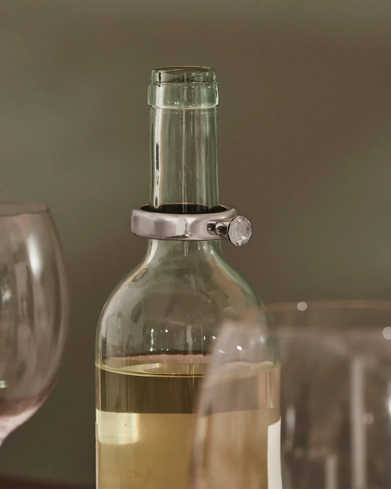 Noè drip stop for bottle Ø4.4 cm, Stainless steel Alessi