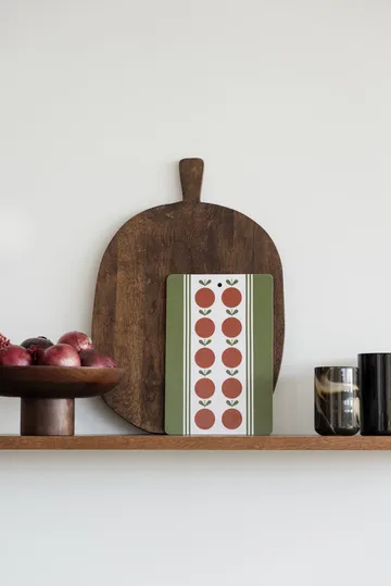 Fruit and cake serving board - Red-green, 20x30 cm - Almedahls