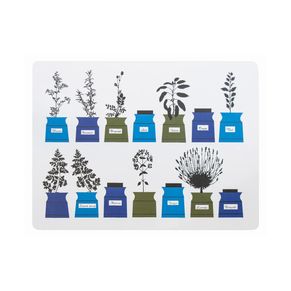 Persons kryddskåp placemat 30x40 cm 2-pack, Blue Almedahls