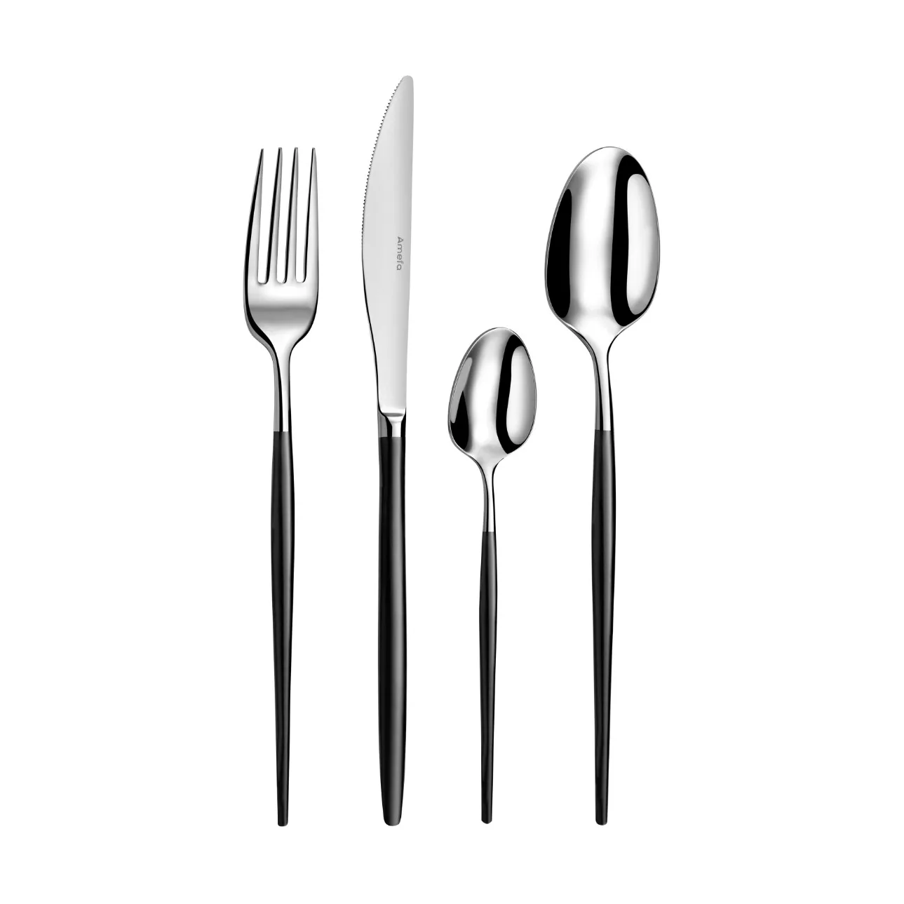 Soprano cutlery set 16 pieces, Black Amefa