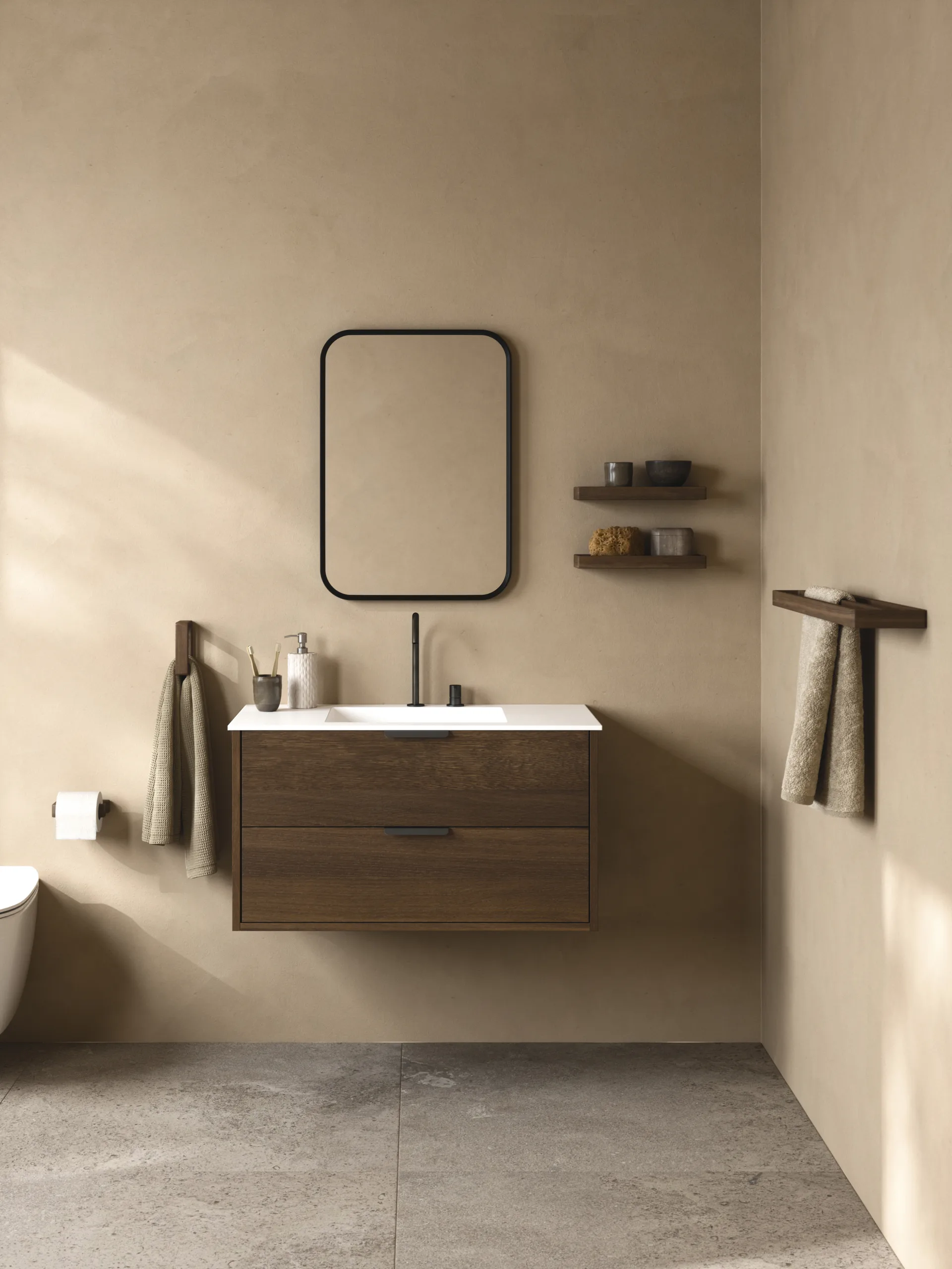 Andersen toilet paper holder, Dark Stain Matt Lacquer Ash Andersen Furniture
