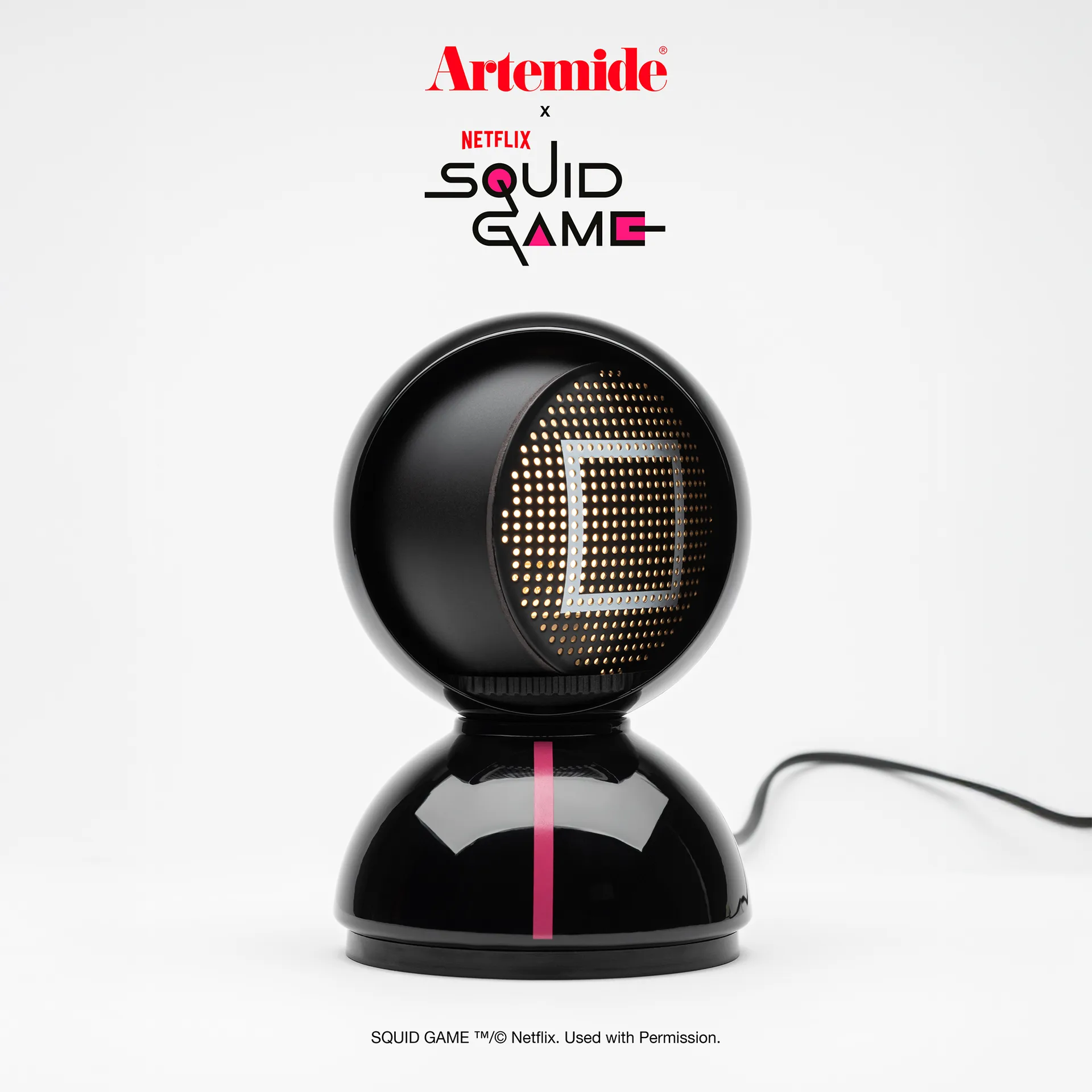 Eclisse x Squid Game table lamp Special Edition, Guard black Artemide