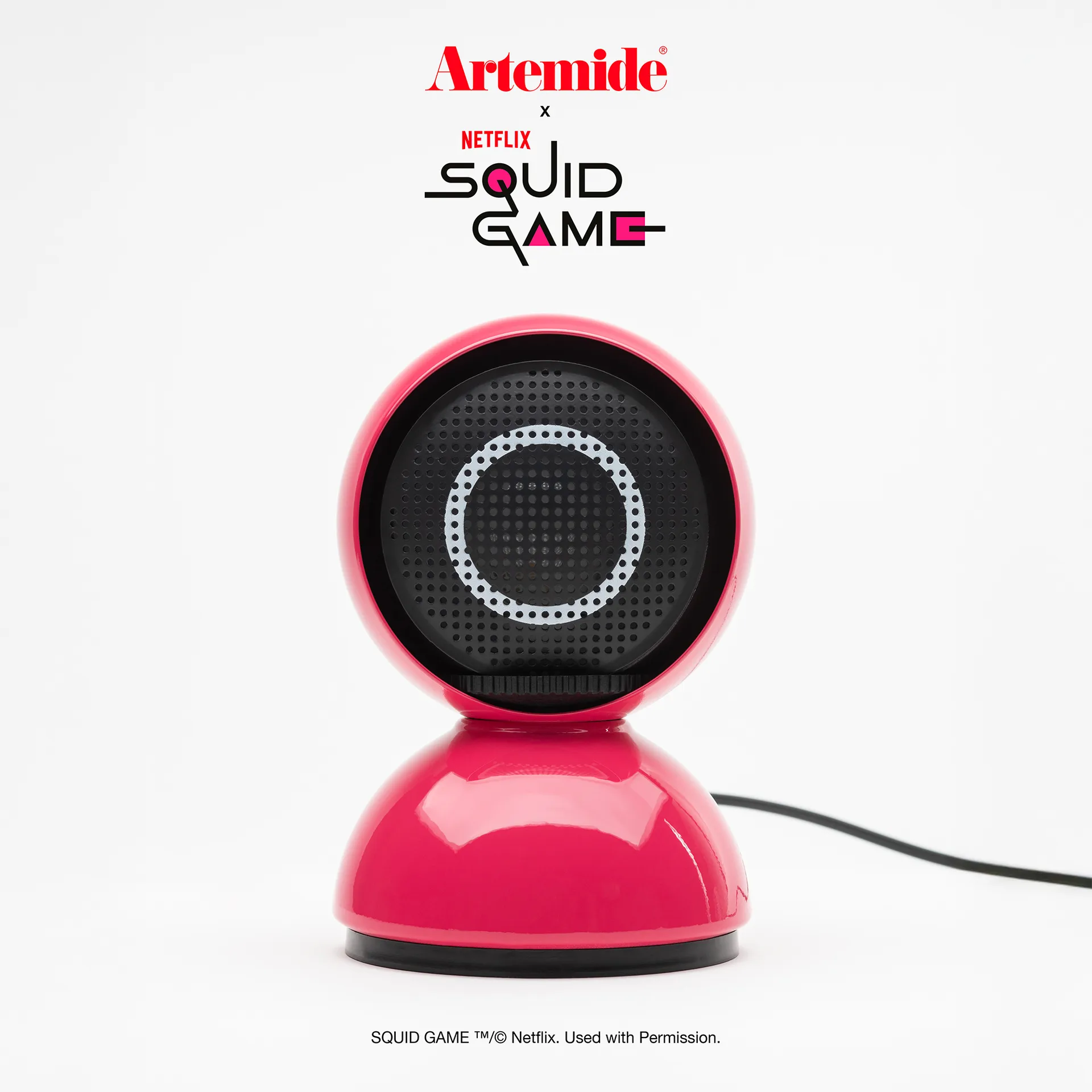 Eclisse x Squid Game table lamp Special Edition, Guard pink Artemide