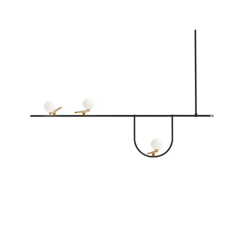 Yanzi S1 ceiling lamp, Black brass Artemide