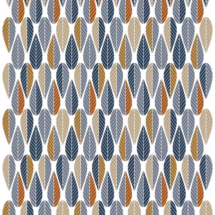 Blader fabric - blue - Arvidssons Textil