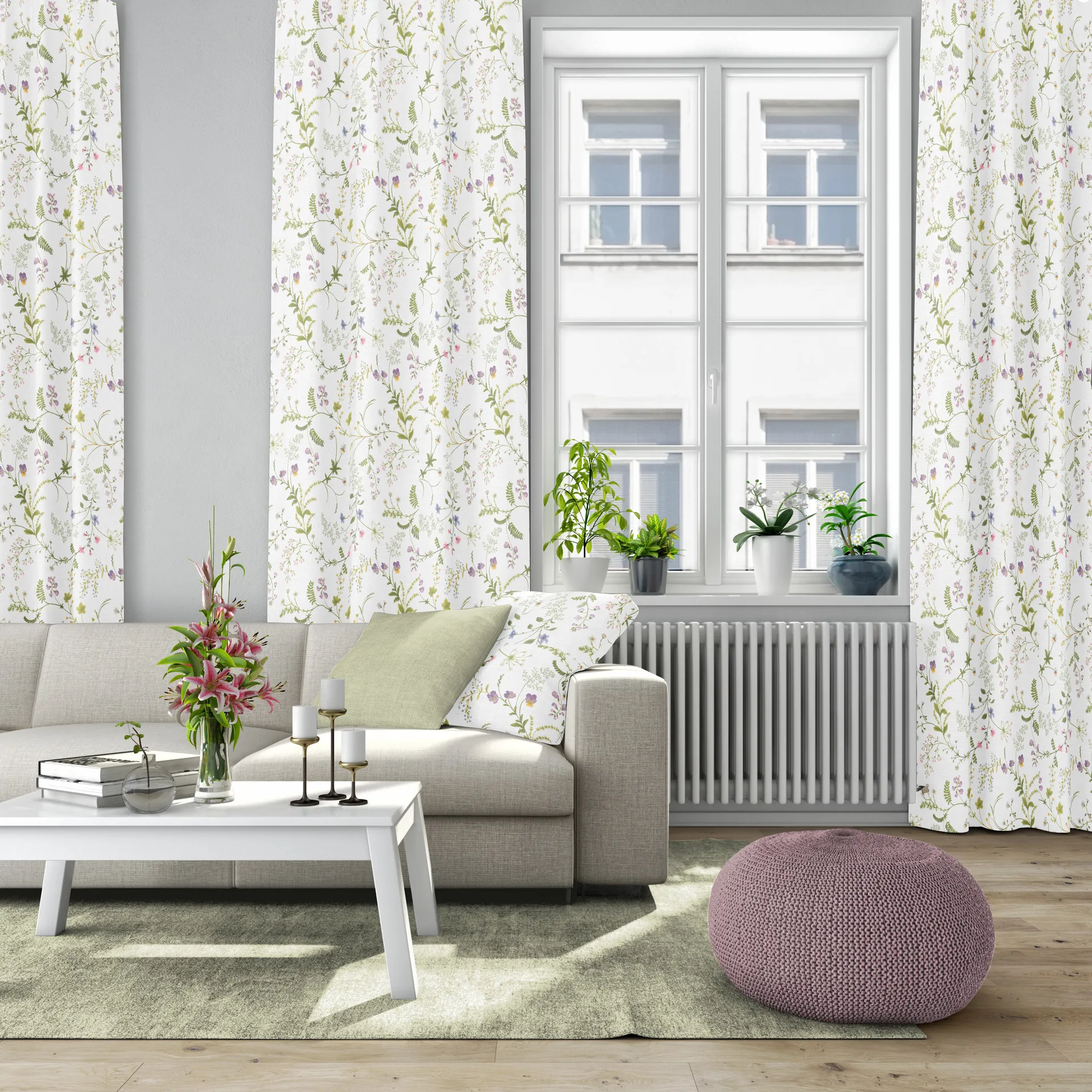 Blomsteryra cushion cover 47x47 cm, Green Arvidssons Textil