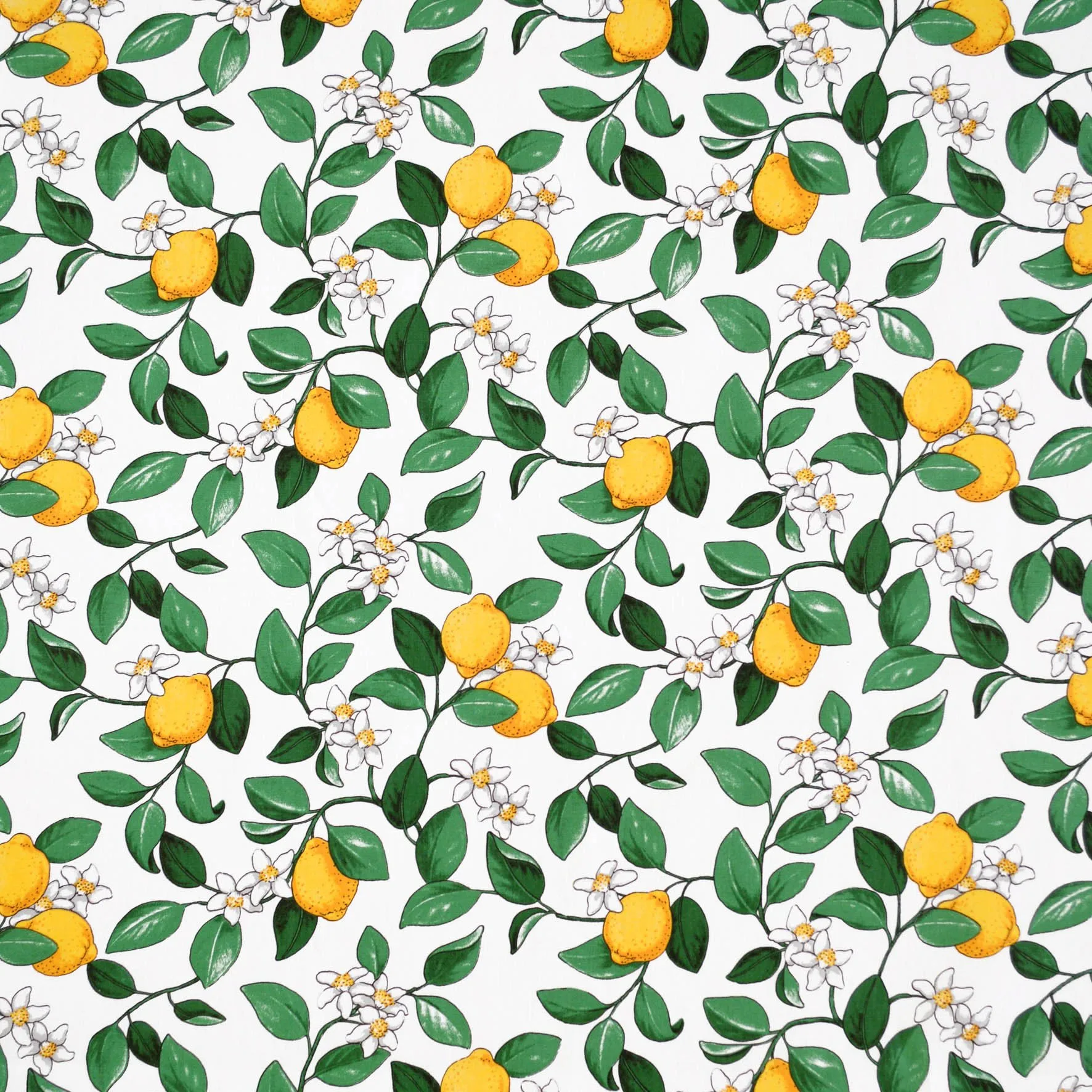 Citronlycka fabric, white Arvidssons Textil