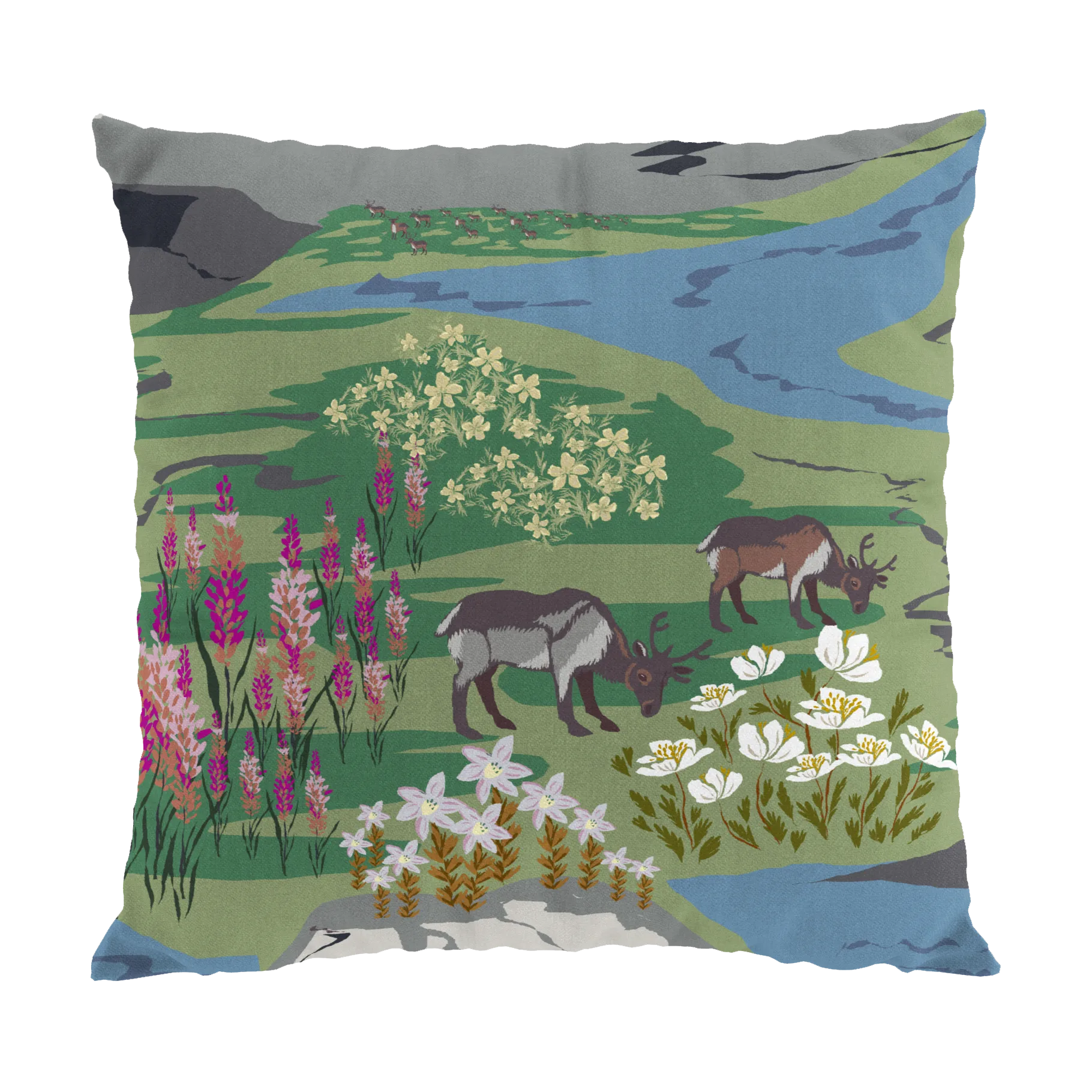 Fjällängar cushion cover 47x47 cm, Green Arvidssons Textil