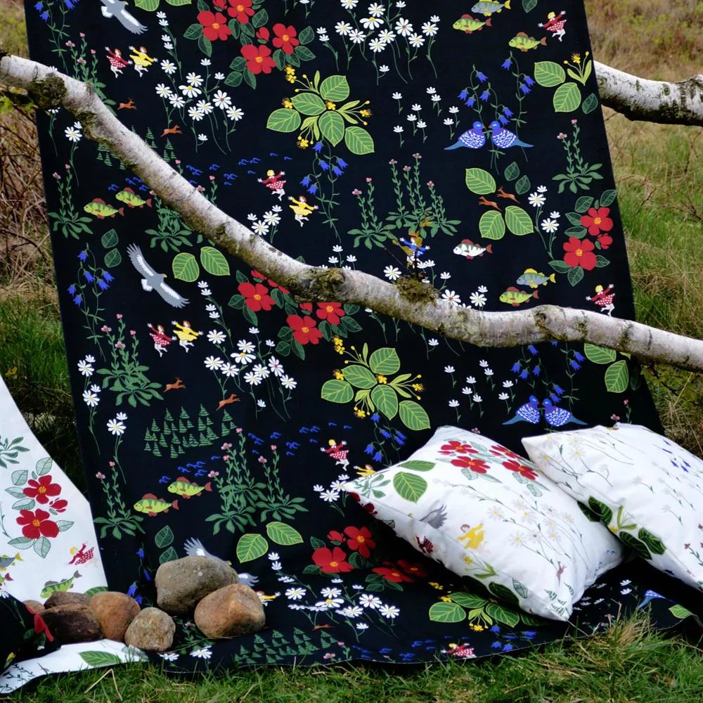 Himlajorden fabric, black Arvidssons Textil