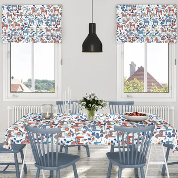 Leksand oilcloth - Blue-orange - Arvidssons Textil