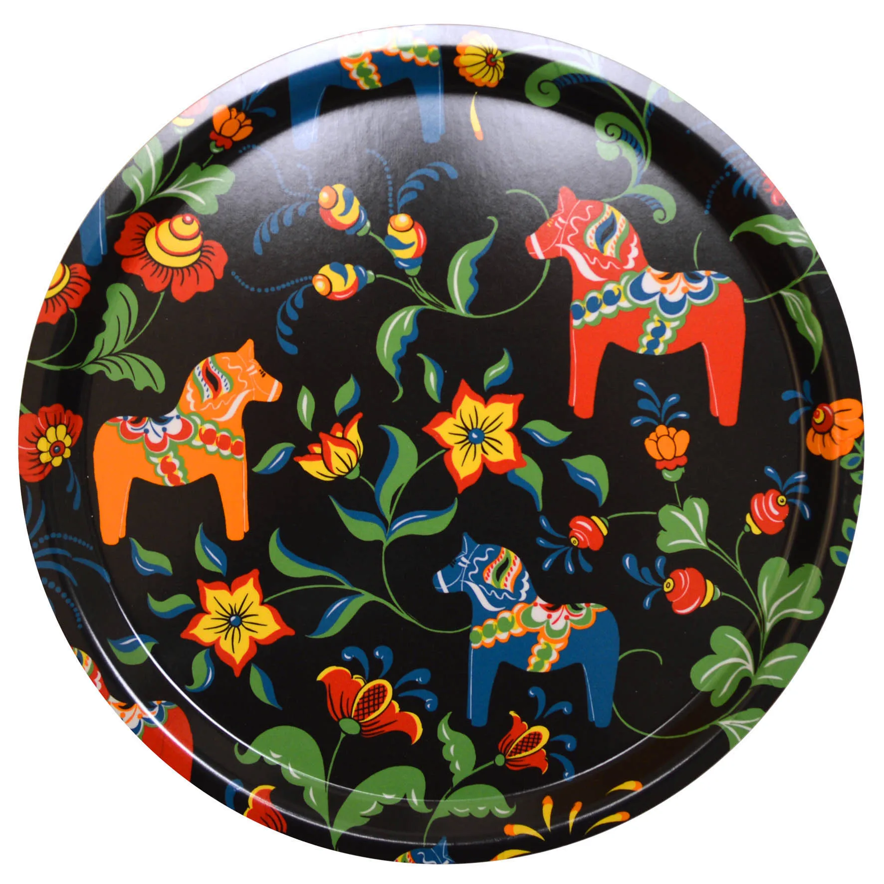 Leksand round tray Ø31 cm, black Arvidssons Textil