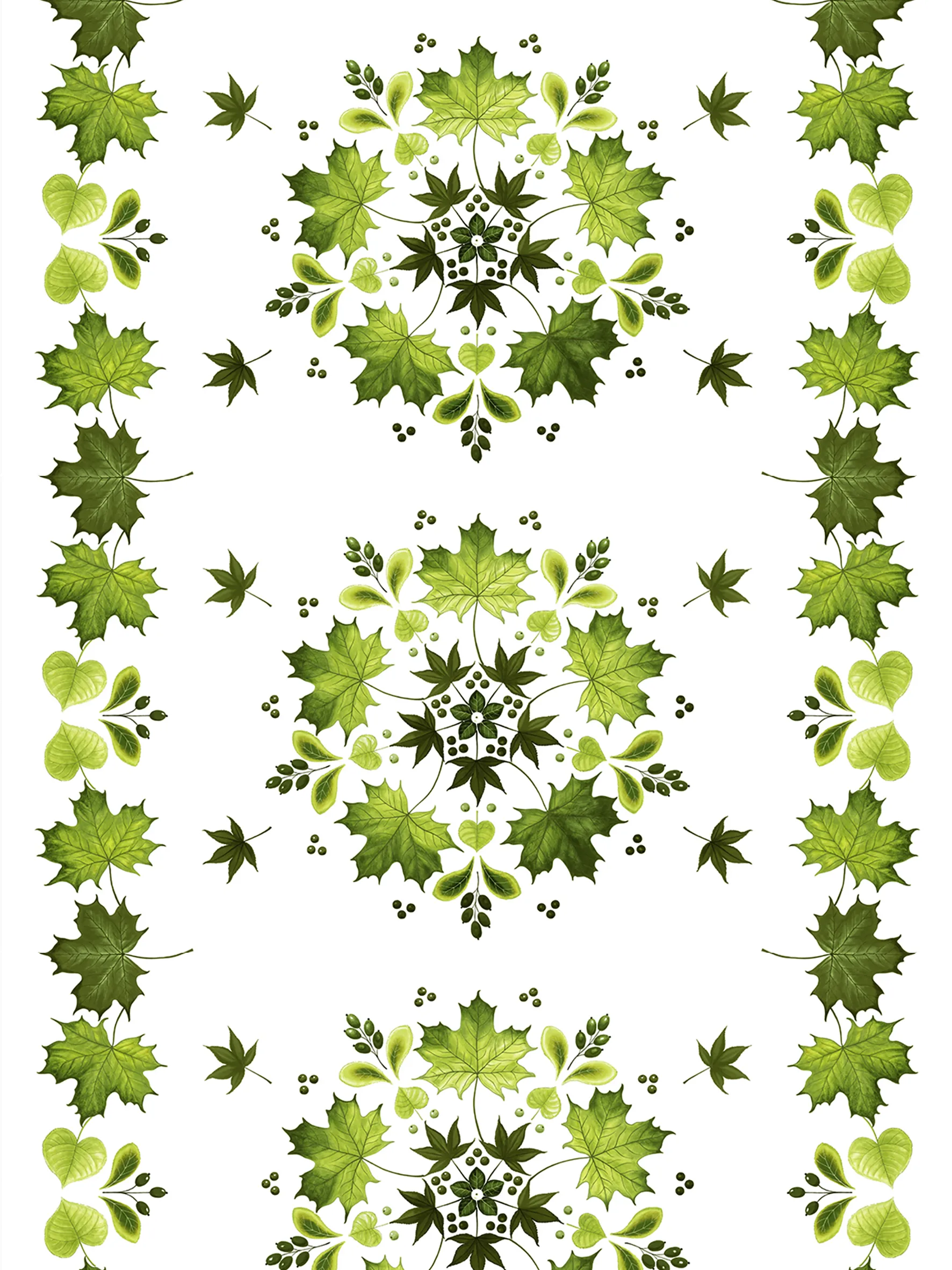 Lövkrans oilcloth, Green Arvidssons Textil