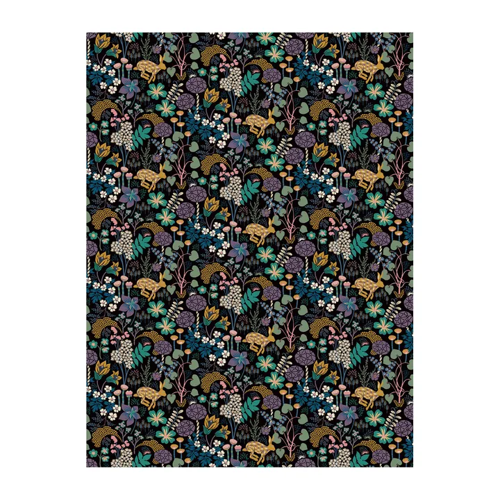 Lyckeflykt fabric - Black - Arvidssons Textil