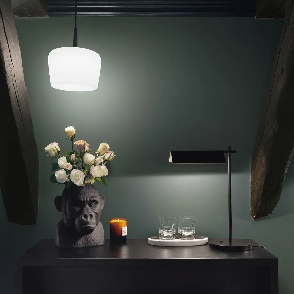 Riff Bowl pendant lamp, White, small, led Ateljé Lyktan