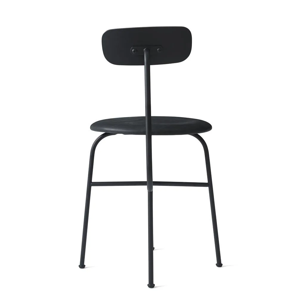 Afteroom chair leather seat 4 legs, Black-black Audo Copenhagen