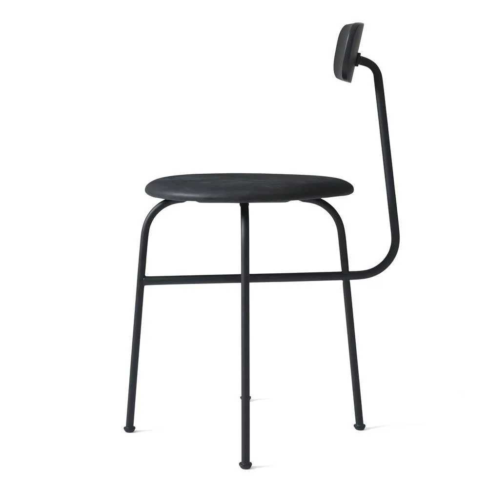 Afteroom chair leather seat 4 legs, Black-black Audo Copenhagen