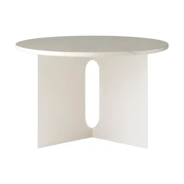 Androgyne side table - Crystal Rose marble-ivory steel, Ø65 cm - Audo Copenhagen