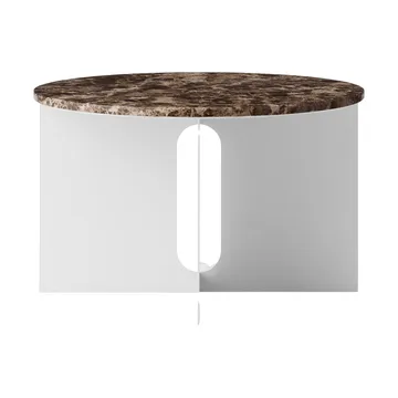 Androgyne side table - Emperador marble-brushed steel, Ø65 cm - Audo Copenhagen