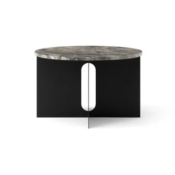 Androgyne side table - Grey Galaxy marble-black steel, Ø65 cm - Audo Copenhagen