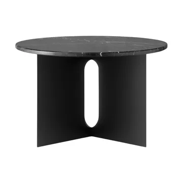Androgyne side table - Nero Marquina marble-black steel, Ø65 cm - Audo Copenhagen