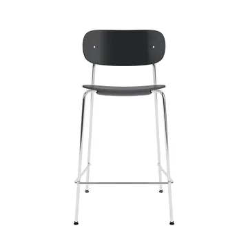Co Bar Chair bar stool - Black oak-chromed steel, 65 cm - Audo Copenhagen