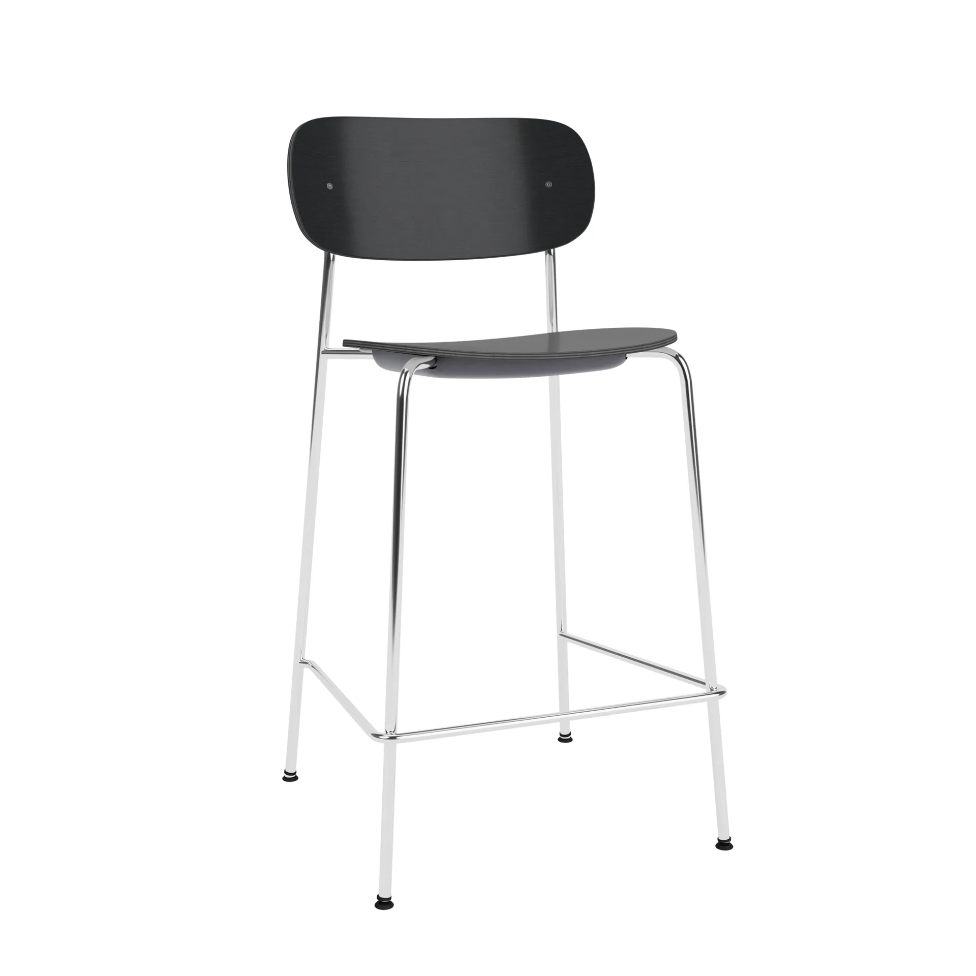 Co Bar Chair bar stool, Black oak-chromed steel, 65 cm Audo Copenhagen