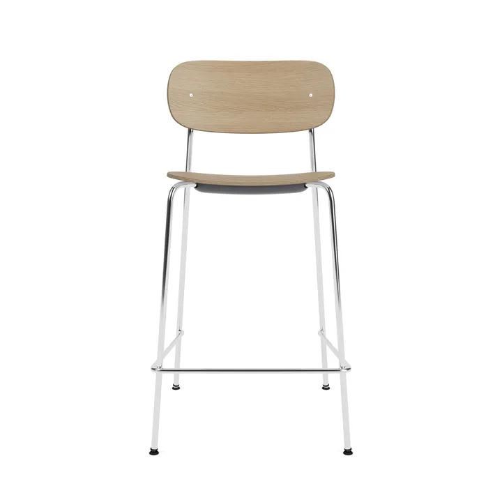 Co Bar Chair bar stool - Oak-chromed steel, 65 cm - Audo Copenhagen