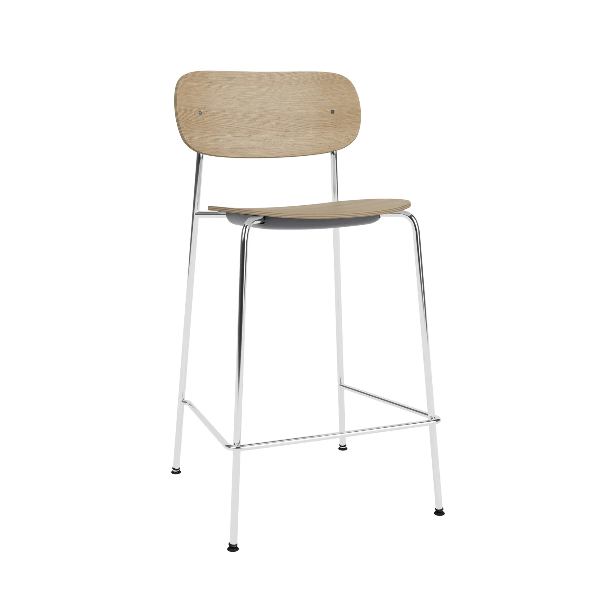 Co Bar Chair bar stool, Oak-chromed steel, 65 cm Audo Copenhagen
