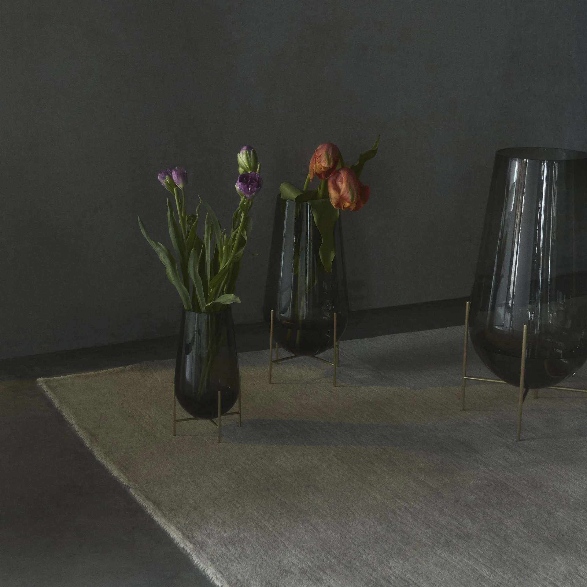 Échasse medium vase, smoke-coloured glass Audo Copenhagen