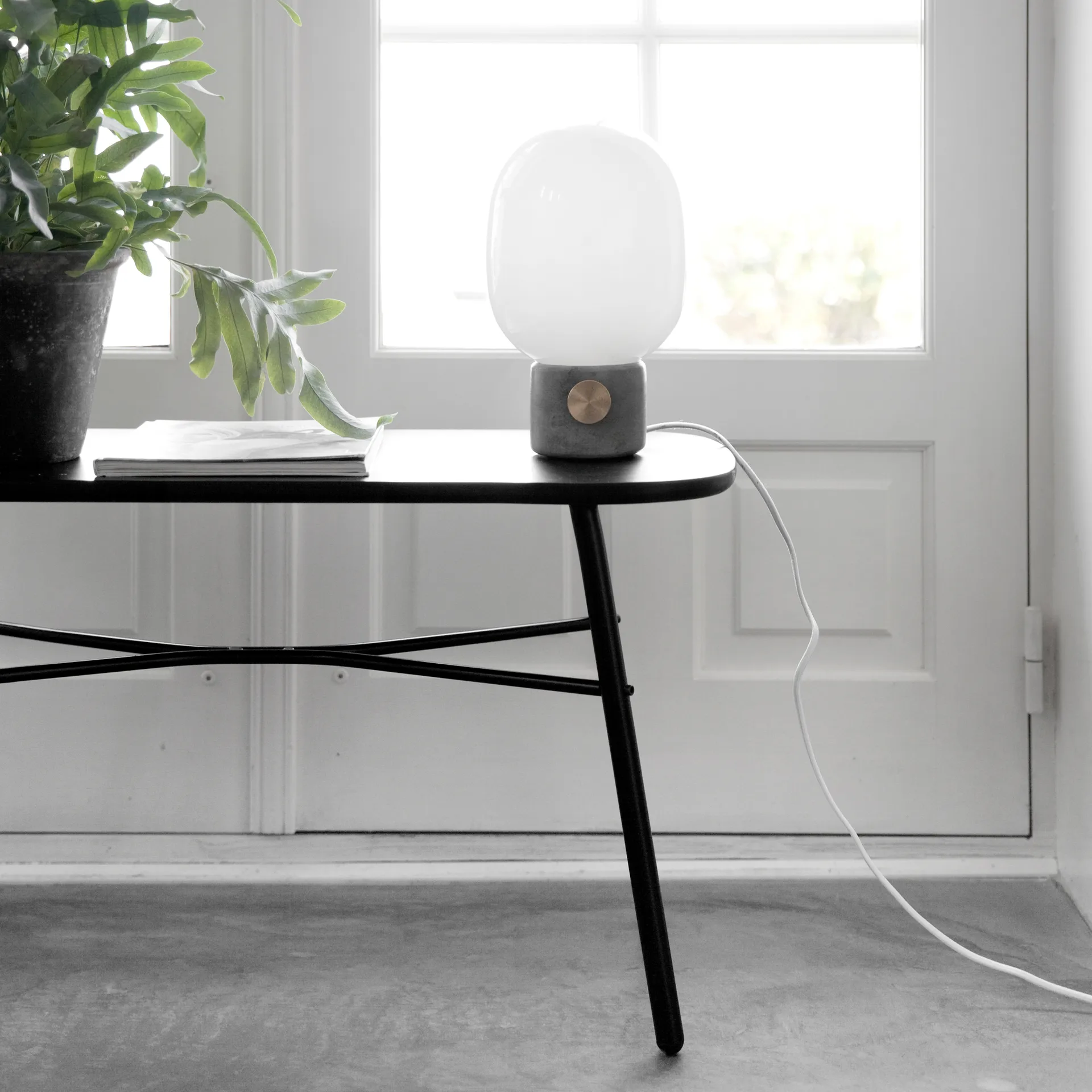 JWDA table lamp, Concrete-brass, Small Audo Copenhagen