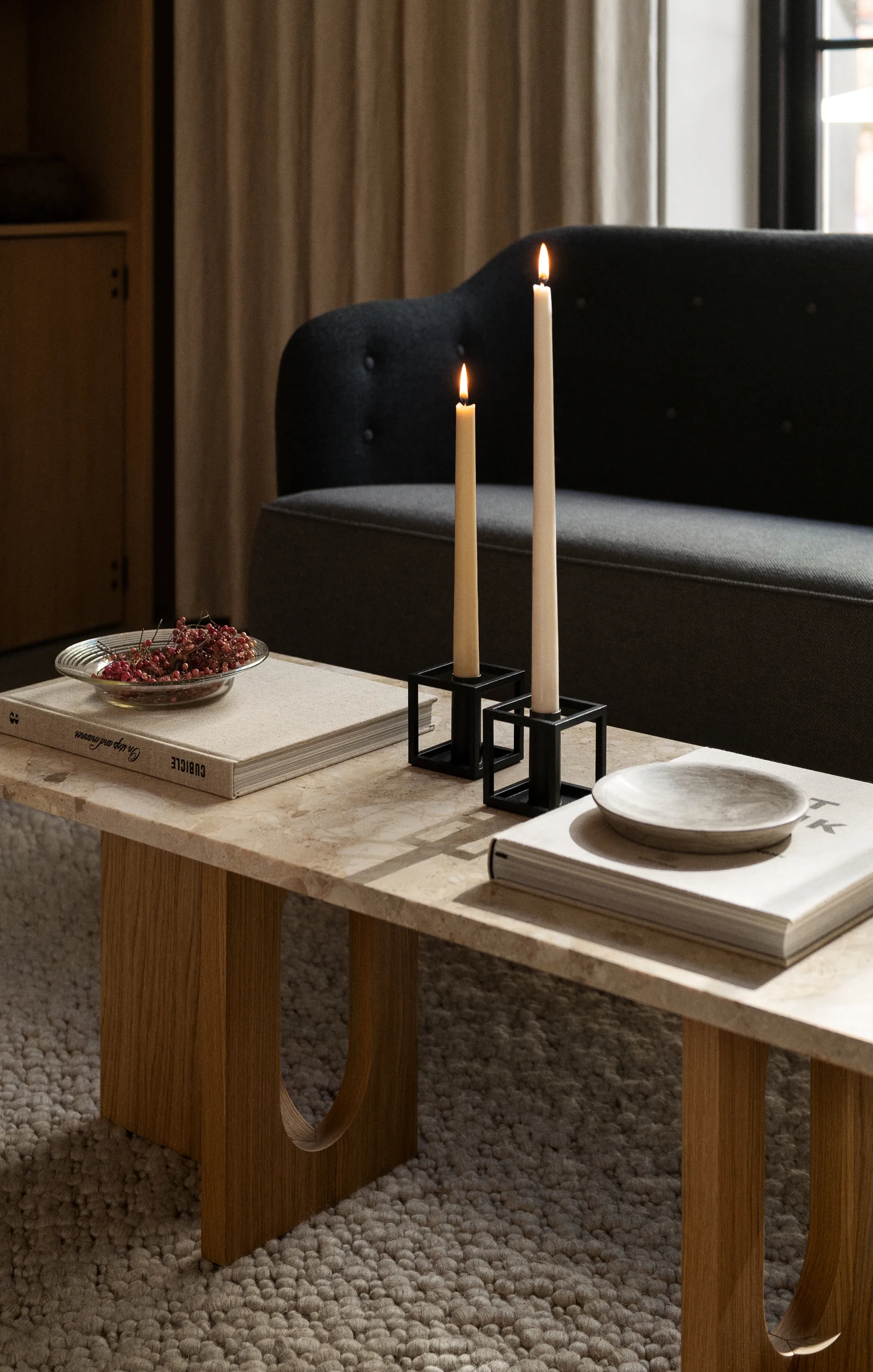 Kubus 1 candle holder, black Audo Copenhagen