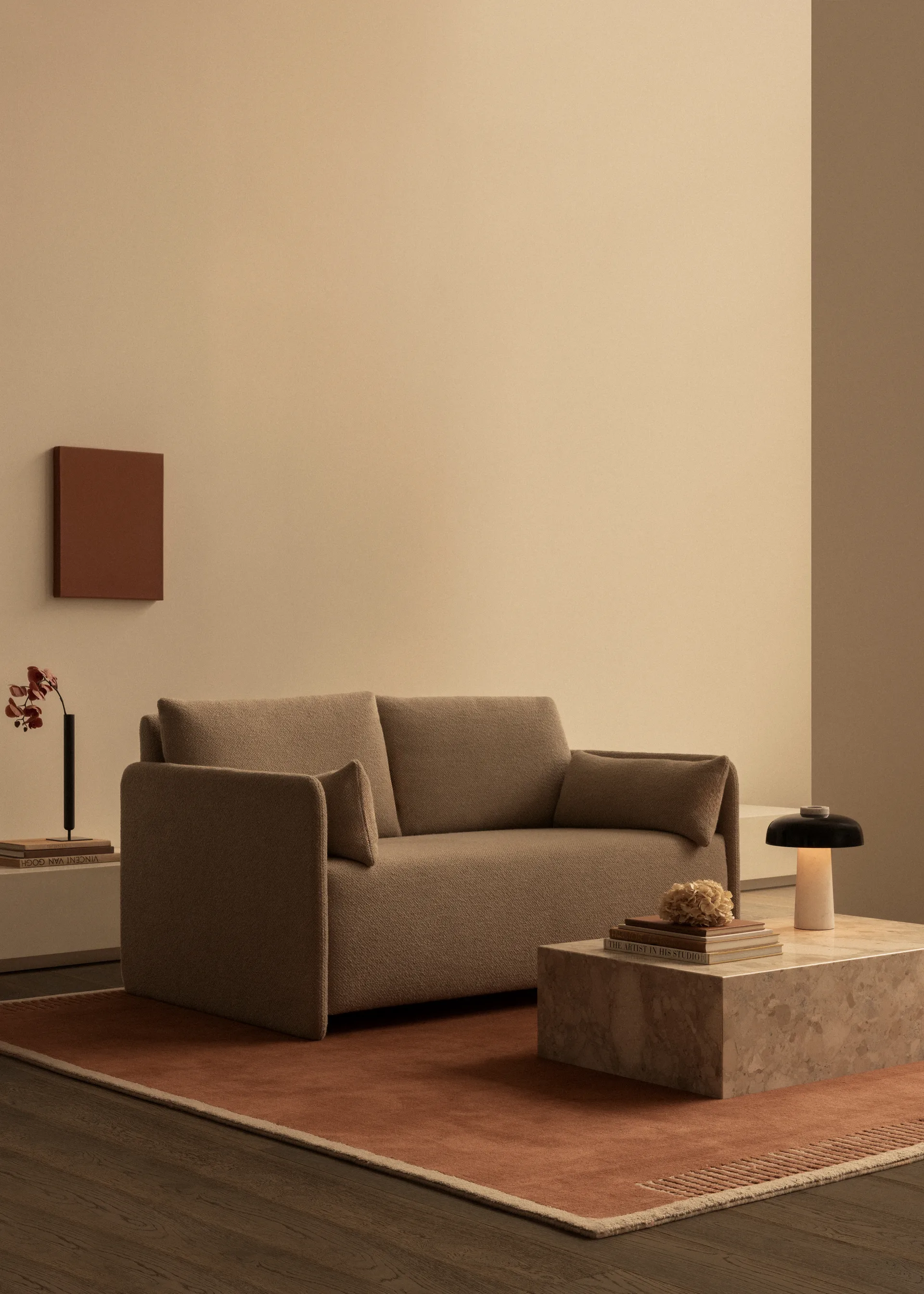 Offset sofa bed 2 seater, Baru 0450 gold Audo Copenhagen