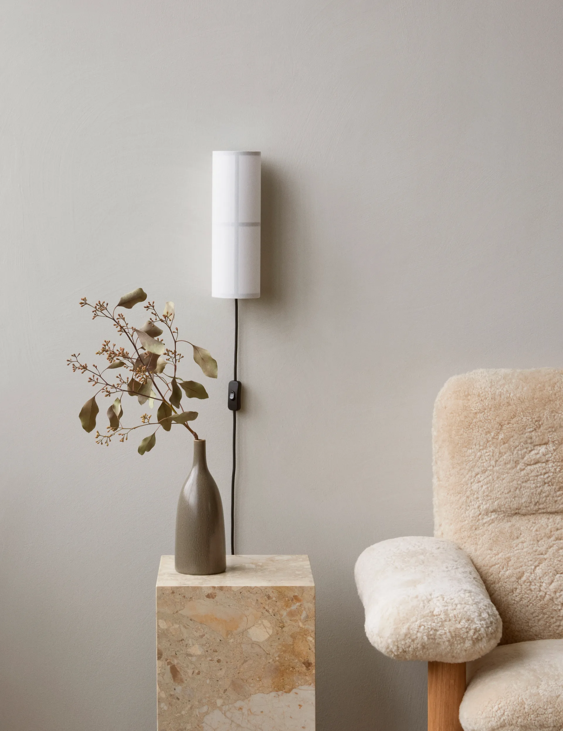 Plinth tall sidetable 30x30x51 cm, Kunis Breccia Audo Copenhagen