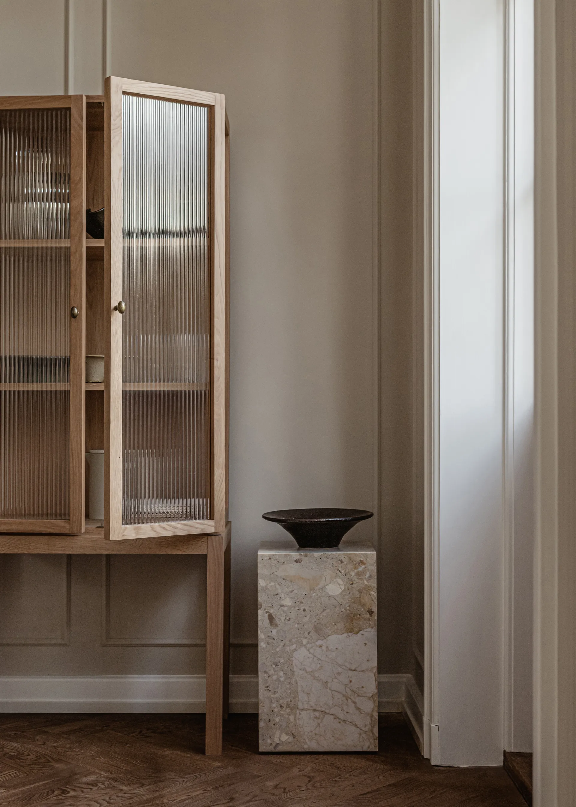 Plinth tall sidetable 30x30x51 cm, Kunis Breccia Audo Copenhagen