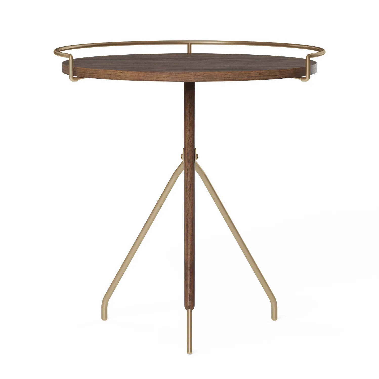 Umanoff side table wallnut-polished brass, 45 cm Audo Copenhagen