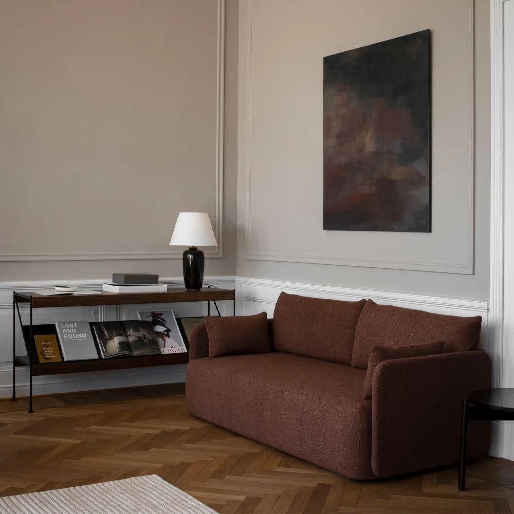 Zet shelving system, Natural oak, 1x2, black steel base Audo Copenhagen
