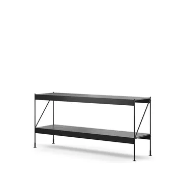 Zet shelving system - Oak black stained, 1x2, black steel base - Audo Copenhagen