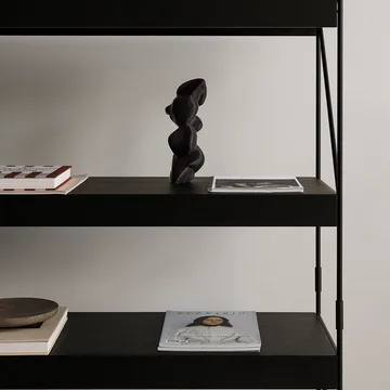 Zet shelving system - Oak black stained, 1x3, black steel base - Audo Copenhagen