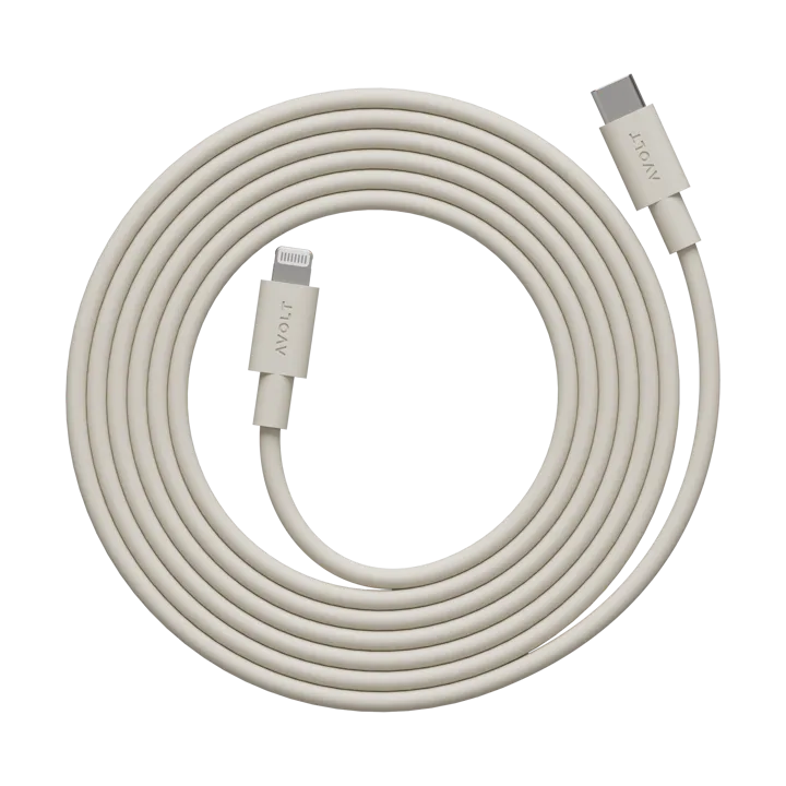 Cable 1 USB C to Lightning charging cable 2m - Nomad Sand - Avolt