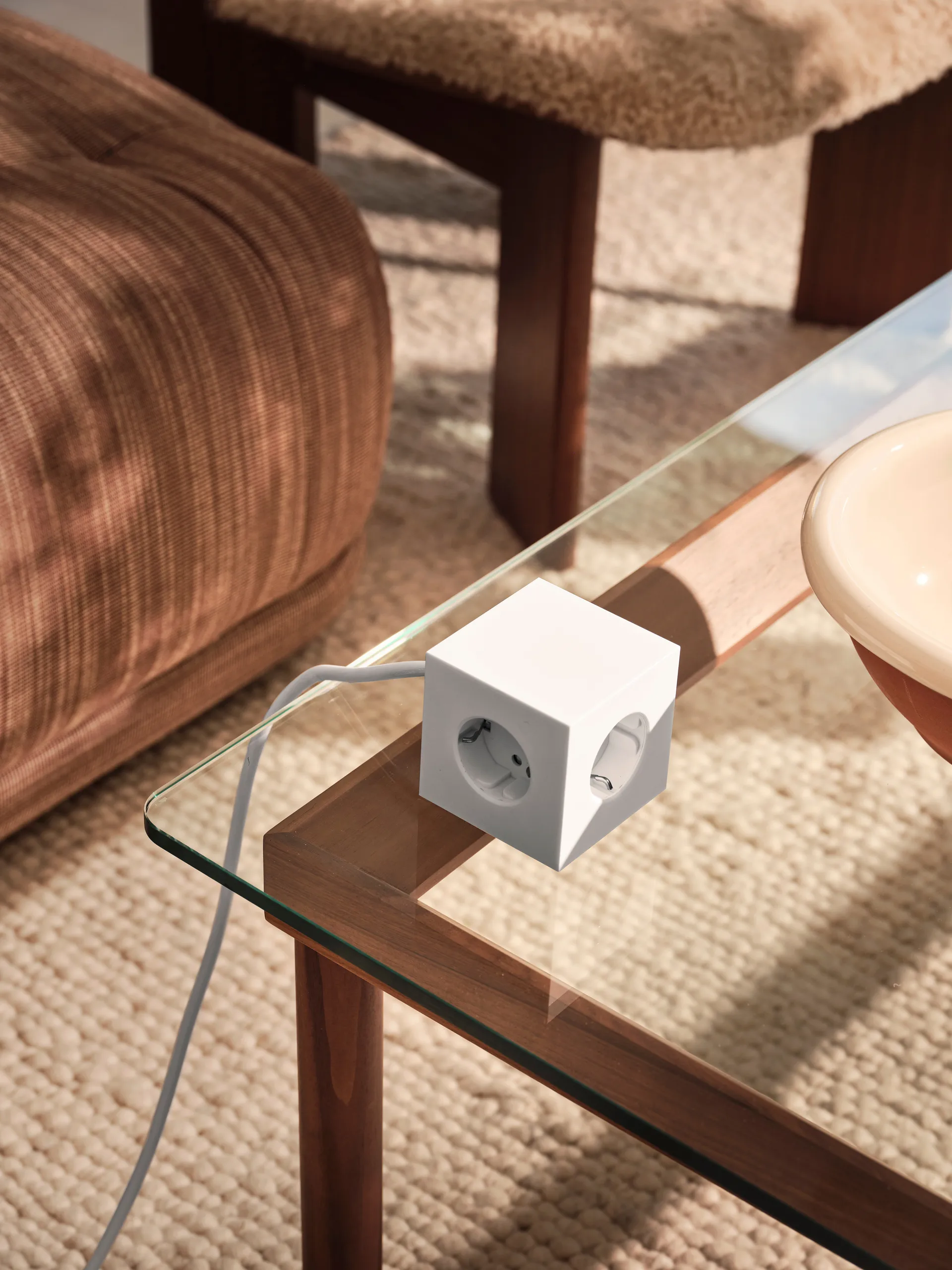 Square 1 power strip USB-C 30W 3 m, White Martinelli Luce edition Avolt