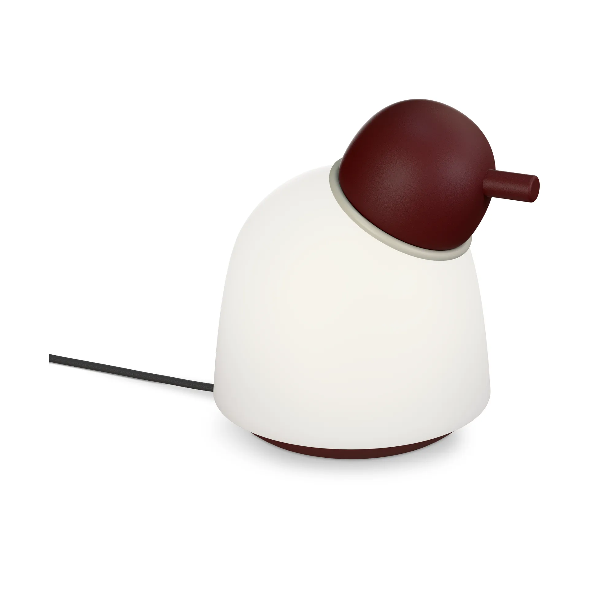 Bird table lamp 21.5 cm, Dark red-sand-opal glass Belid