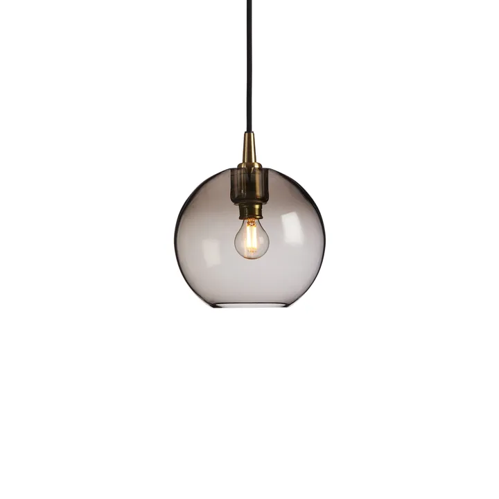 Gloria pendant lamp Ø19 cm - brass-smoke coloured glass - Belid